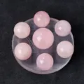 Natural rose quartz crystal spheres seven star array reiki healing home decor display set - Rose Quartz Set (Small) / Side 1.6cm, Main 2cm, Base 7.6cm
