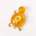 Statuetta Tartaruga Portafortuna Resina Feng Shui Fortuna Fiocco Oro Scrivania Regalo - Quarzo Giallo Colorato