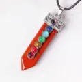 Natürlicher roter Jaspis Kristall Chakra Schwert Anhänger Halskette für Yoga Meditation Schmuck - Roter Jaspis (Ohne Kordel)