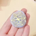 Natürlicher Achat Magnet Kühlschrankmagnet mit goldener heiliger Geometrie Rune Kristall - Stil 03