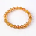 Natural golden rutile quartz bracelet faceted crystal beaded jewelry for women and men fashion gift - 7mm / Rutilated Quartz Bracelet