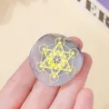 Natürlicher Achat Magnet Kühlschrankmagnet mit heiligem Geometrie Runen Kristall Energie - Stil 05