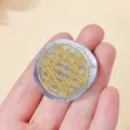Naturstein magnetischer Kühlschrankmagnet mit goldenem heiliger Geometrie Rune, Kristalldekor. - Stil 07