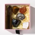 Natural crystal rough stone set hexagonal prism gift box raw mineral specimen decor - Smoky Crystal Pillar Set