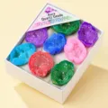 Bunte Aura Quarz Geode Kristall Proben Geschenkbox Set, rohe Mineralsteine fuer Deko. - Gespritzter Farbachat-Stil