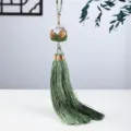 Natural white crystal ball tassel hanging ornament green car mirror charm accessory - 3cm White Crystal Ball - Green Tassel