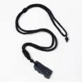 Colgante de Piedra Bruta de Turmalina Negra Natural Collar de Cuerda Trenzada Moda - Estilo de Piedra en Bruto de Turmalina Negra (Cordón con Bucle Negro) / 3-5CM