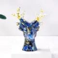Epoxidharz Kristall Schotter Hirschkopf Ornament Heimdekor Schmuck Aufbewahrungsregal. - Lapislazuli + Goldfolie / S