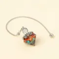 Kristall Diamant Form Pendel Lebensbaum Harz Anhänger Edelstein Handwerk Geschenk - Regenbogenkristall
