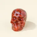 Crystal Resin Skull Figurine Red Stone Gothic Halloween Decor Ornament Style SKU - Skull / 5*4cm / Red Agate