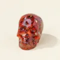 Red crystal resin skull ornament, gothic gemstone skeleton statue for home decor and party. - Skull / 5*4cm / Red Jasper
