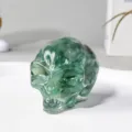 Green Aventurine Crystal Resin Skull Figurine Epoxy Gothic Halloween Decoration Item - Alien Skull / 5*3.5*3.7cm / Aventurine Jade