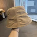 Cappello da pescatore in velluto a coste beige da donna, stile retro giapponese Maillard, morbido. - Stile Secchiello / Kaki