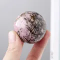 Esfera De Cristal Rodonita Natural Piedra Preciosa Para Decoración Hogar Variante - Aproximadamente 6-7cm / Ornamento de Esfera de Rodonita (Sin Soporte)