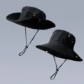 Black quick-drying outdoor bucket hat, versatile sun protection sunshade fishing hat. - Grid Dot Outdoor [Black]