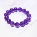 Natuurlijke Braziliaanse amethist ronde kralen armband kristalen sieraden stuk. - Amethist Armband / 10mm / Paars