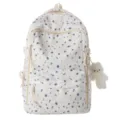 New fresh floral backpack for women students, lightweight large capacity daily school bag. - Without Pendant / Purple