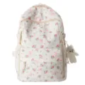 Floral Print School Backpack Casual Daypack for Women Girls Large Capacity Cute Bookbag - Deep Pink