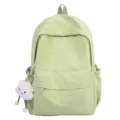 Light green casual canvas backpack for school students lightweight travel daypack variant. - Without Pendant / Green