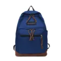 Stylish casual canvas backpack for men and women, travel laptop school bag daily use. - Blue