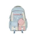Pastel color cute ita backpack large capacity school bag with transparent window for daily use - Without Pendant / Blue