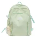 Mint green backpack for women cute student bookbag casual school daypack with bow embroidery - Without Pendant / Green