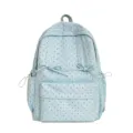 Cute polka dot backpack for women and girls, light blue school bag with bow and pockets. - S / Blue