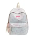 Women casual backpack large capacity school bag for student stylish pink tie dye book bag - S / Pink