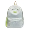 Casual wrinkle texture backpack for women, stylish large capacity school bag light green - S / Green