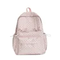Pink polka dot school backpack with cute bow design, casual daily student bookbag. - S / Pink