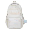 New minimalist solid color large capacity student backpack, lightweight casual school bag. - Small Without Pendant / White