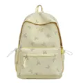 Light yellow butterfly pattern backpack casual student schoolbag daily versatile large capacity - Without Pendant / Yellow