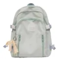 Cute sweet bow embroidery backpack, large capacity school bag for daily use and students. - Without Pendant / Blue