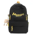 Korean minimalist large capacity black backpack casual durable school bag fashion style - Without Pendant / Black