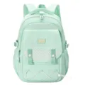 Zaino scolastico verde menta per studenti, grande borsa impermeabile con elegante patta. - Verde chiaro