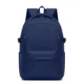 Sac à dos d'école bleu marine classique, grande capacité design minimaliste pour le quotidien. - Bleu