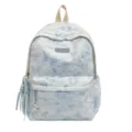 Blue tie-dye women's casual backpack with cute bear pendant and large student capacity. - S / Blue