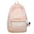Pink canvas backpack for women girls cute floral patchwork school bag casual daypack college bookbag - Single Bag / Pink