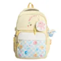 Japanese style casual large capacity backpack for students daily commute stylish school bag yellow - Without Pendant / Yellow