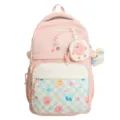 Japanese style sweet pink backpack large capacity cute school bag with cartoon print - Without Pendant / Pink