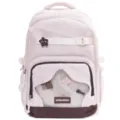 Zaino scolare rosa carino per ragazze, design cartone animato di grande capacità, ideale. - Bianco