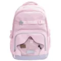 Zaino scolastico rosa carino per ragazze, grande zaino per bambini con tasca frontale a rete. - Rosa