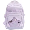 Zaino scolastico per bambini viola chiaro con tasca frontale a rete e grazioso ciondolo a stella. - Viola