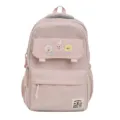 Pink casual large capacity school backpack featuring a cute cookie print for daily use - Without Pendant / Pink