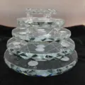 Multi-layer crystal glass seven-star array base display stand home decor main image - Diameter 18cm / Clear