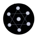 Black crystal glass seven star array base for crystal spheres display and home decor. - Diameter 10cm / Black