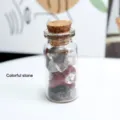 Natürlicher Kristall Splitter Wunsch Glasflasche mit Korken, bunte Steine für Deko. - Bunter Kies