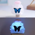 USB kristal steen nachtlampje met roze roos en blauwe vlinder voor slaapkamer decoratie LED lamp. - Bergkristal - Bloem Vlinder Willekeurige Kleur