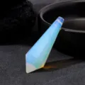 Natürlicher Kristall Pendel Anhänger 12-facettiertes Polyeder Heilung Meditation Schmuck Stein. - Opal / Ohne Halterung (Mit Loch)