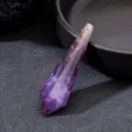 Natürlich Amethyst Kristall Pendel Anhänger 12 Facetten Mehrseitige Heilung Meditation Stein Schmuck - Amethyst (12 Facetten) / Ohne Halterung (Mit Loch)